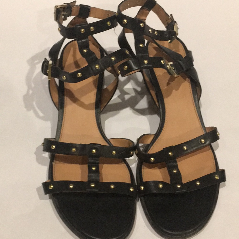 Aldo Ankle Strap Sandals with Gold Accents